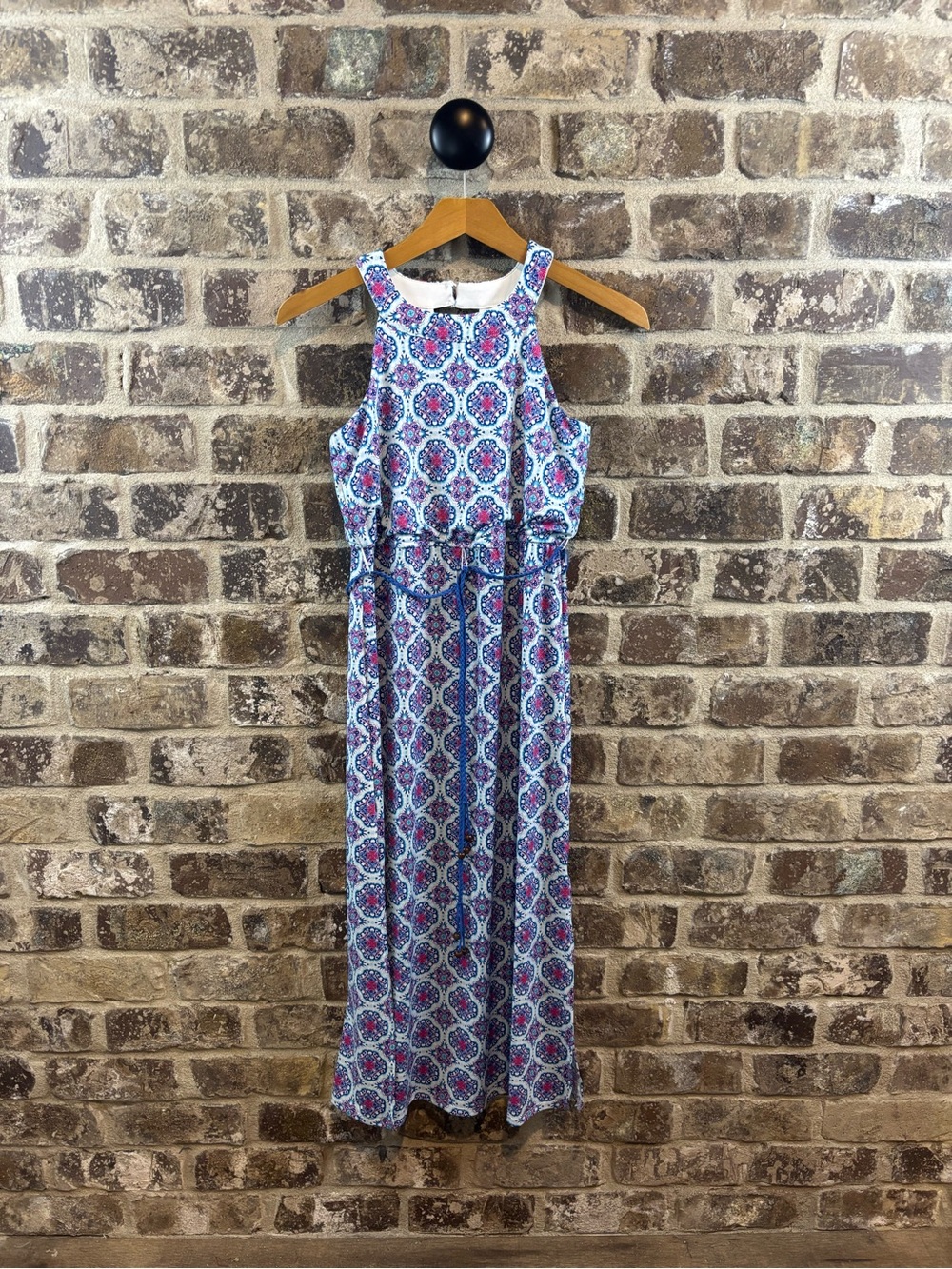 Three Hearts Blue, Pink & White Printed Sleeveless Dress Girls Size 12